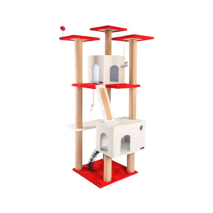 درخت گربه کد R رنگ/طرح طوسی شیری کد 6313 برند Ninapet نیناپت