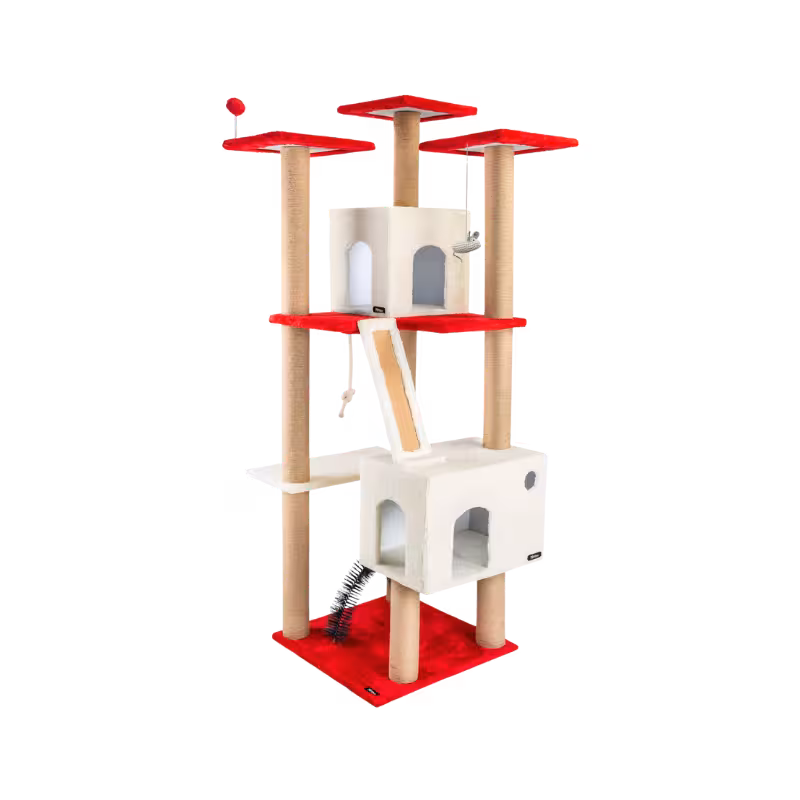 درخت گربه کد R رنگ/طرح طوسی شیری کد 6313 برند Ninapet نیناپت