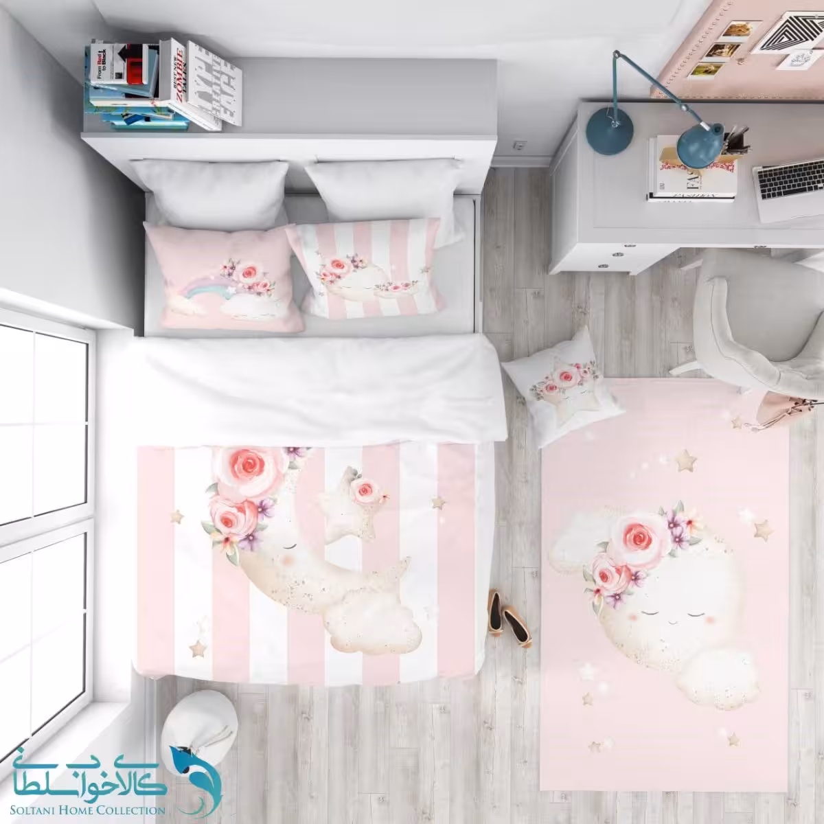 روتختی طرح ماه سایز یکنفره کد A2866