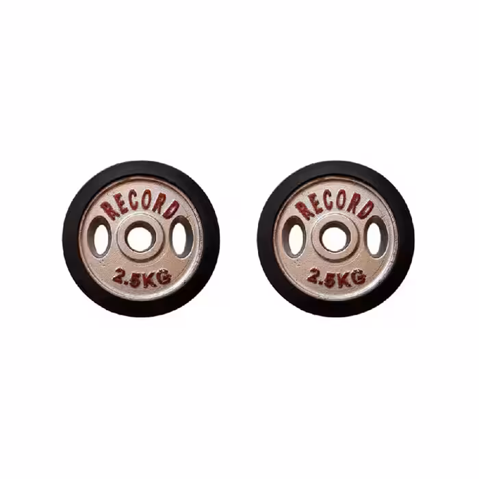 وزنه صفحه هالتر دور لاستیک 2.5 کیلوگرمی رکورد بسته دوعددی