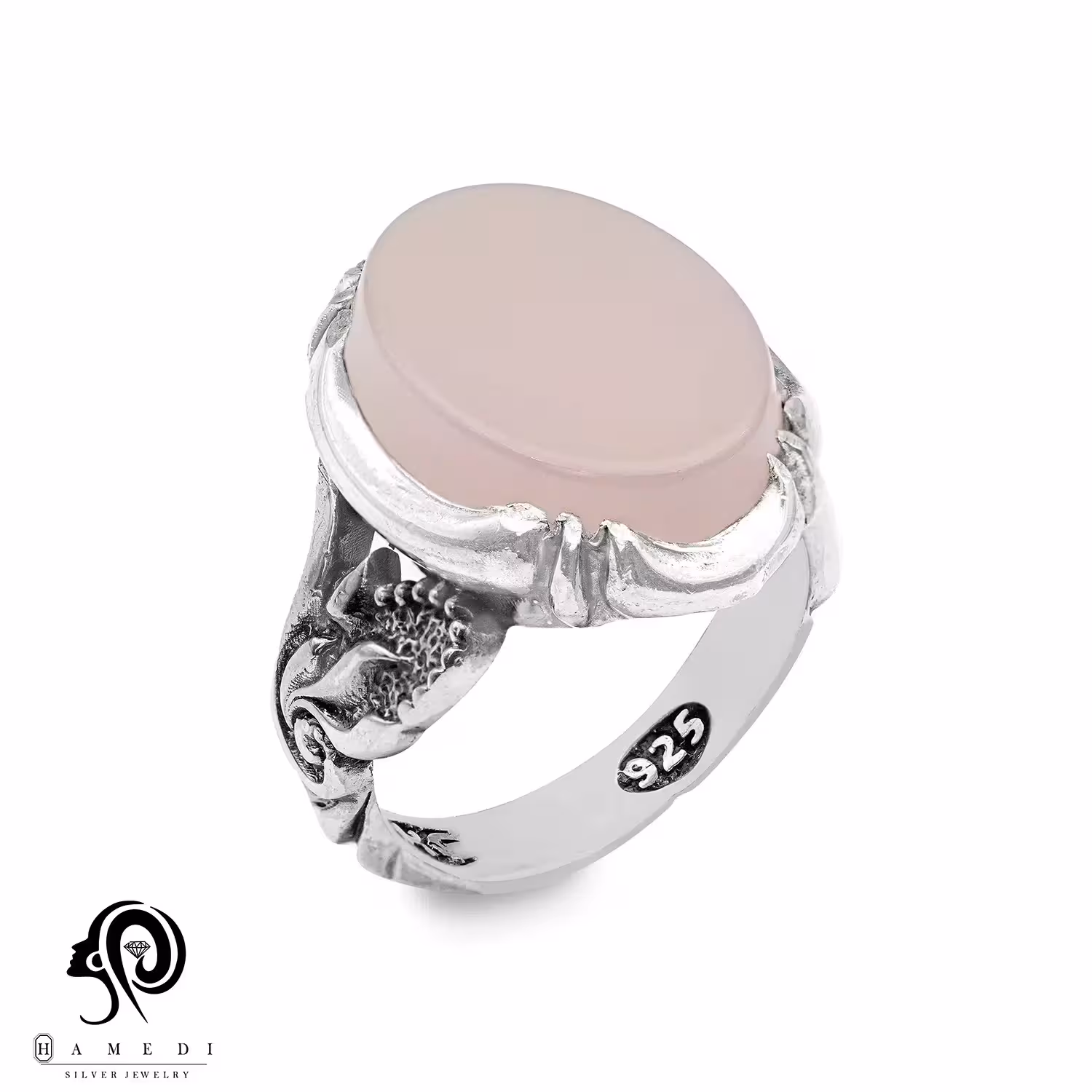 انگشتر عقیق نقره مردانه بنفش مدل RIM AB6 1