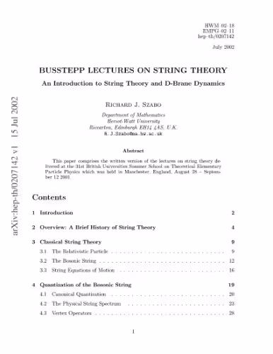خرید و دانلود نسخه کامل کتاب Busstepp Lectures on String Theory