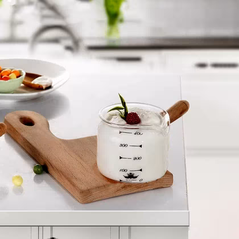 شیر جوش پیرکس دسته چوبی 500 میل