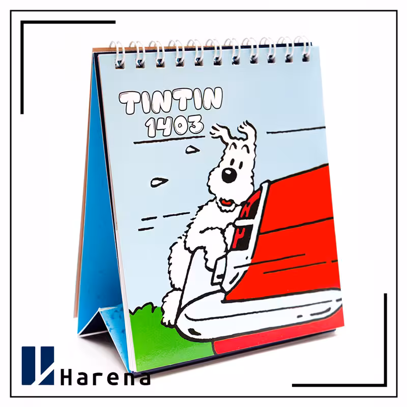 تقویم رومیزی تن تن سایز کوچک 1403