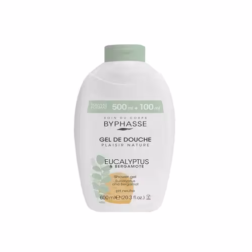 ژل شستشو بدن بایفاس مدل اکالیپتوس 600 میل Byphasse PLAISIR NATURE SHOWER GEL 600ML