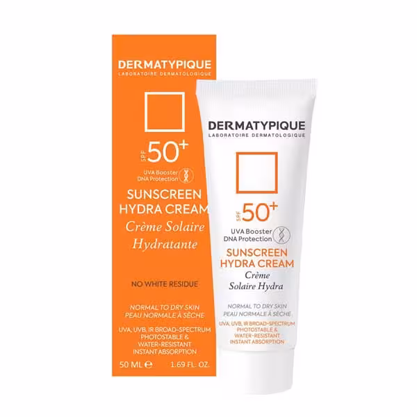 کرم ضد آفتاب بی رنگ هیدرا مناسب پوست خشک  SPF50 درماتیپیک