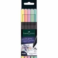 فابرکاستل ماژیک روان نویس سر نمدی گریپ 5 تایی پاستلی FABER CASTELL Grip Finepen pastel 151602
