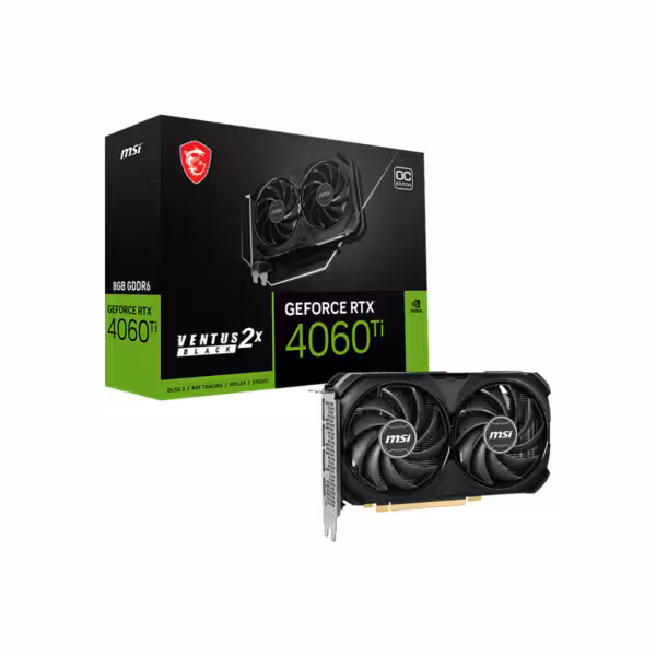 کارت گرافیک ام اس آی مدل GeForce RTX 4060 Ti VENTUS 2X BLACK 8G OC
