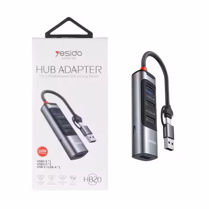 هاب پنج پورت USB-C یسیدو مدل HB20