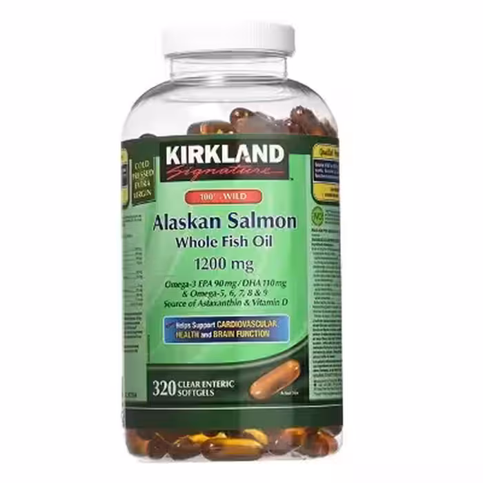 روغن ماهی سالمون آلاسکا کرکلند اصل | Kirkland Wild Alaskan Salmon Fish Oil 320 softgels