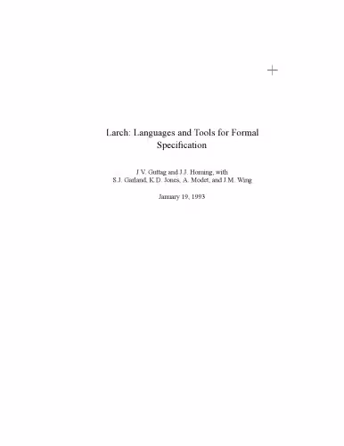 خرید و دانلود نسخه کامل کتاب Larch: Languages and Tools for Formal Specification