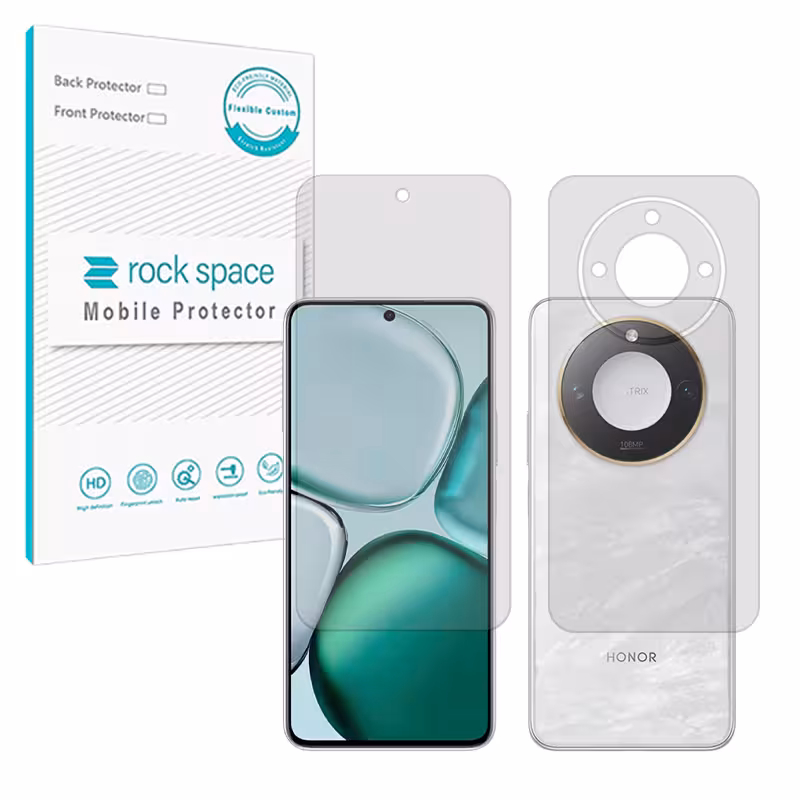 گلس صفحه نمایش و پشت گوشی آنر X9c Smart مدل نانو هیدروژل شفاف برند راک اسپیس کد SS