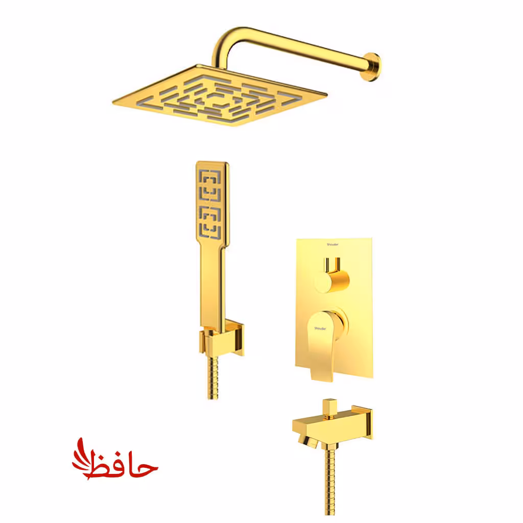 شیر حمام توکار شودر مدل رومر پلاس طلایی تیپ 4 BRASS