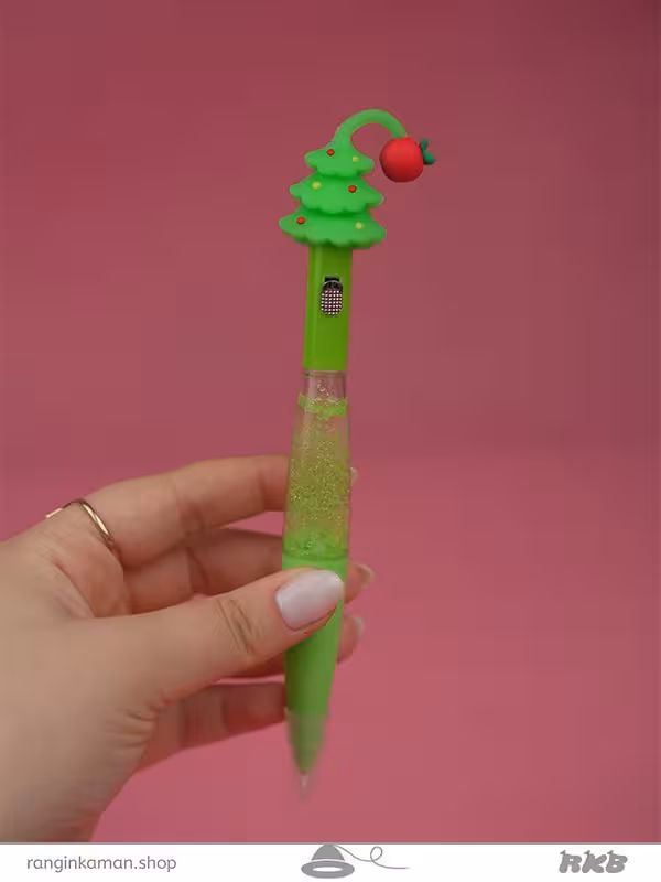 روان نویس آکواریومی چراغدار طرح کریسمس Illuminated aquarium fountain pen with Christmas design