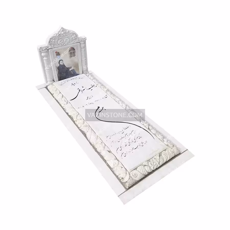 سنگ مزار سفید طرح عمارت