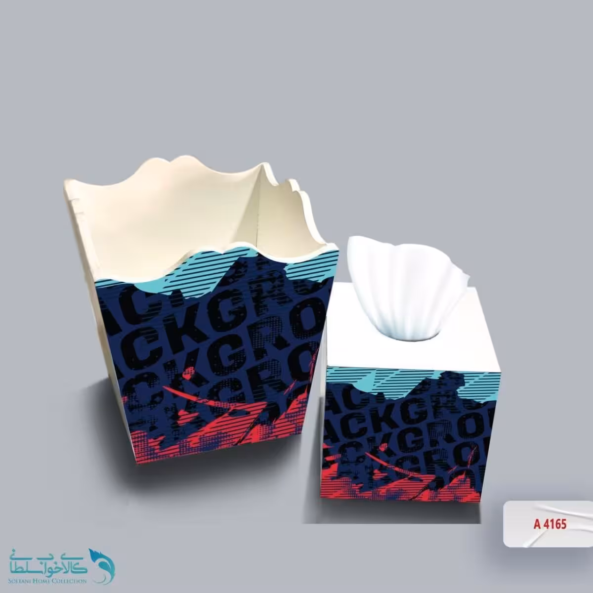 ست سطل و جا دستمال چوبی کودک طرح حروف انگلیسی کد A4165