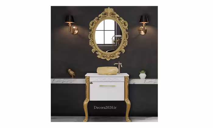 روشویی کابینتی طرح گلدیس طلایی