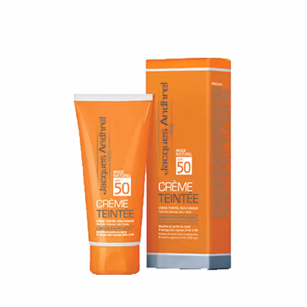 ژاک آندرل کرم ضد آفتاب ﺭﻧﮕﻲ بژ طبیعی ﻣﻨﺎﺳﺐ پوست چرب با SPF 50 انقضای 1405/03