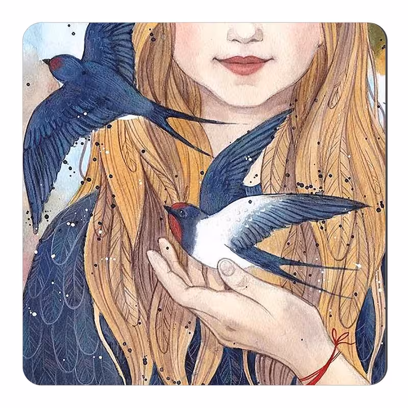 مگنت طرح دختر و پرستو ها کد wmg1898