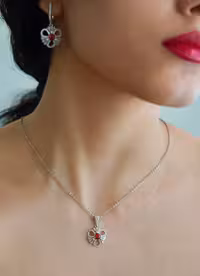 نیمست یاقوت سرخ نقره جواهری کد 00296