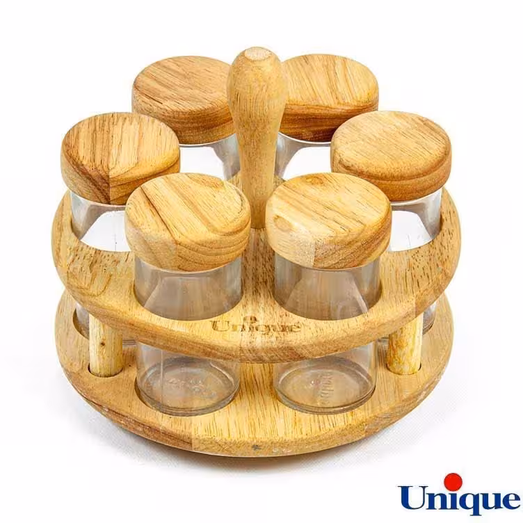 جا ادویه چوبی 6 عددی گردان یونیک کد UN-6119