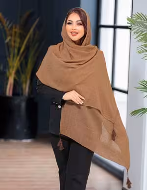 شال نخی وارداتی نسکافه ای ساده کد SH007