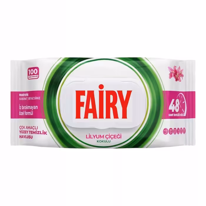 دستمال سطوح چند منظوره فیری FAIRY رایحه گل لیلیوم LILYUM CICEGI بسته 100 عددی