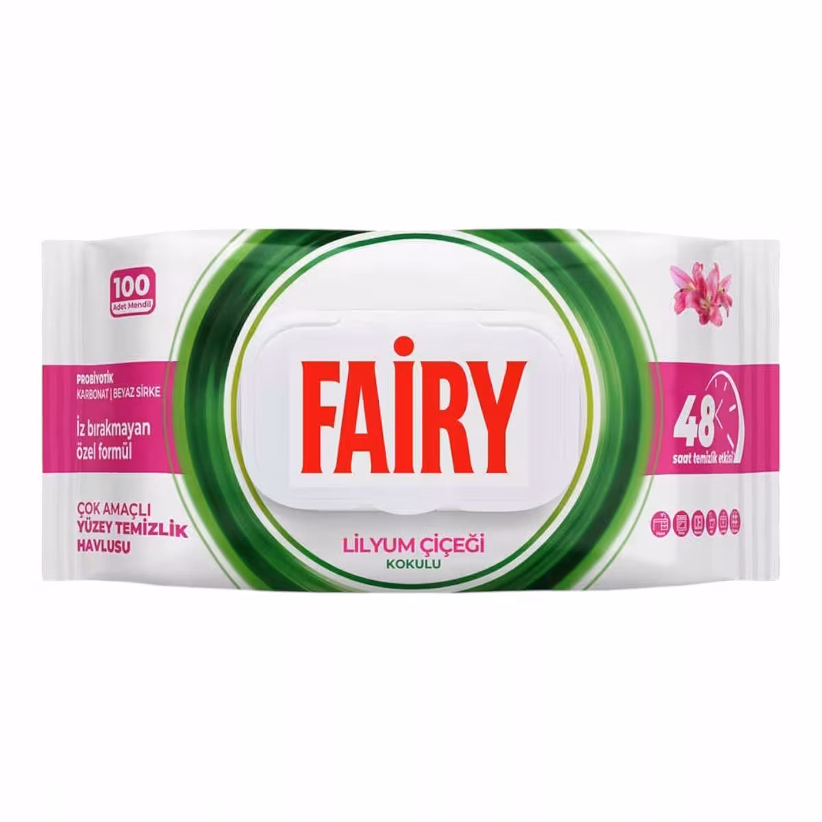 دستمال سطوح چند منظوره فیری FAIRY رایحه گل لیلیوم LILYUM CICEGI بسته 100 عددی