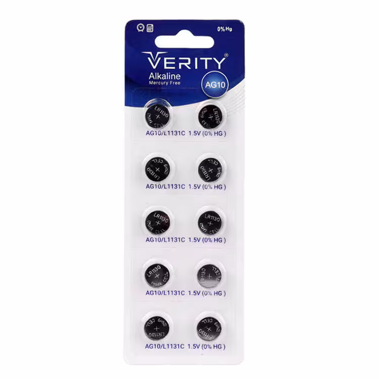 باتری سکه ای آلکالاین AG10 برند VERITY
