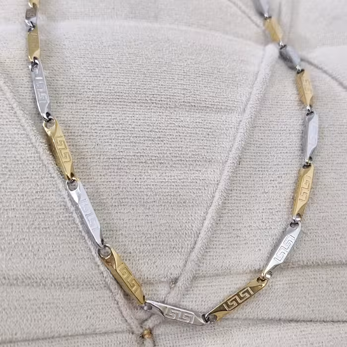 زنجیر کبریتی درشت طلایی سفید ورساچ