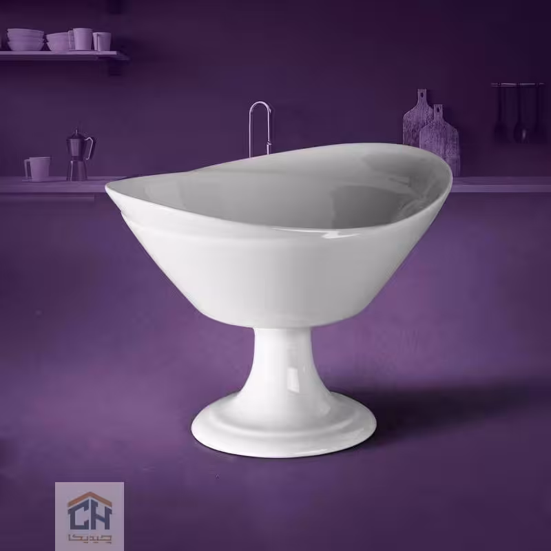 کاسه پایه دار بیضی سرامیکی بزرگ مدل 3257A-P
