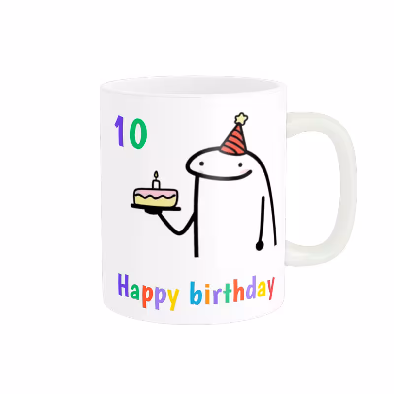 ماگ ناریکو طرح تولدت مبارک مدل عدد 10 کد a084