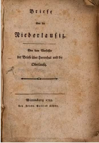 خرید و دانلود نسخه کامل کتاب Briefe über die Niederlausiz [Niederlausitz]