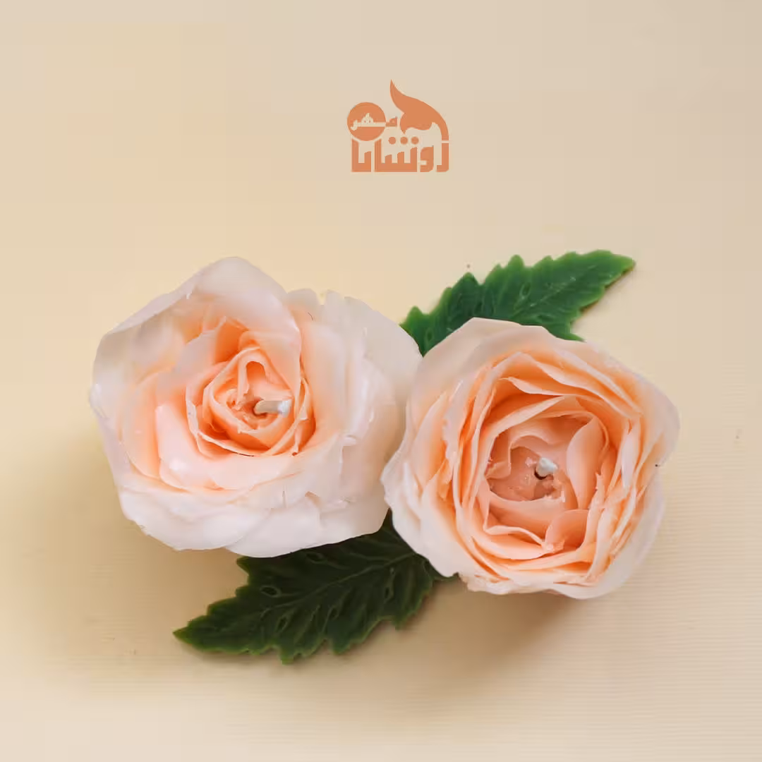 شمع گل رز بسته دو عددی