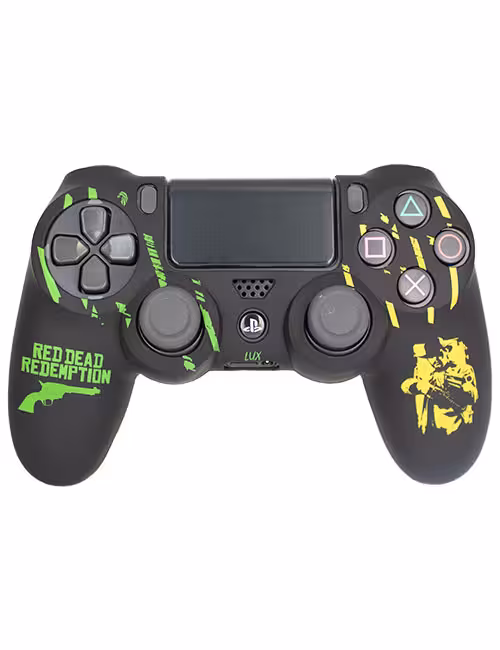 روکش محافظ دسته PS4 لیزری مشکی زرد سبز طرح رد دد ریدمپشن