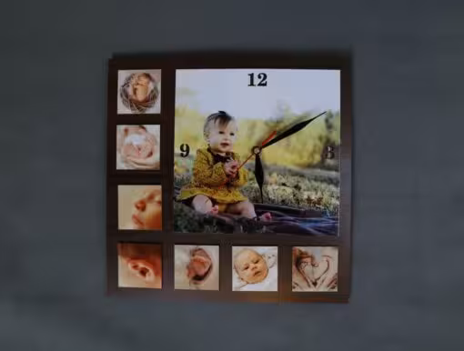 ساعت MDF مربع آلبومی 8 تیکه – (0867)