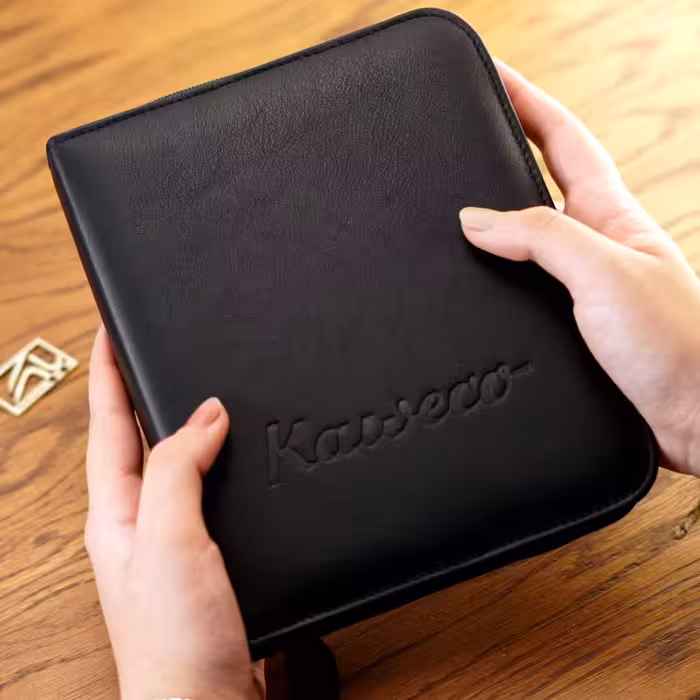 کیف چرمی جای قلم پرزنتیشن 20 تایی کاوکو KAWECO Leather pen case for 20 pens black