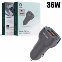 شارژر فندکی 2 پورت فست  36W Green Lion