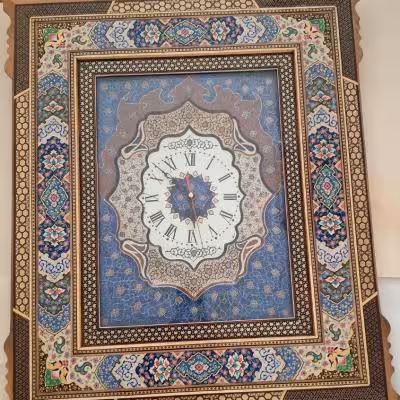 ساعت میناکاری خاتم‌کاری نفیس سالنی