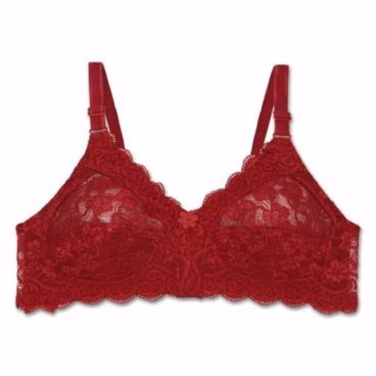 سوتین بدون فنر زنانه مدل تمام گیپور رنگ زرشکی