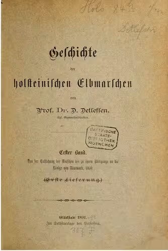 خرید و دانلود نسخه کامل کتاب Von der Entstehung der Marschen bis zu ihrem Übergänge an die Könige von Dänemark, 1460