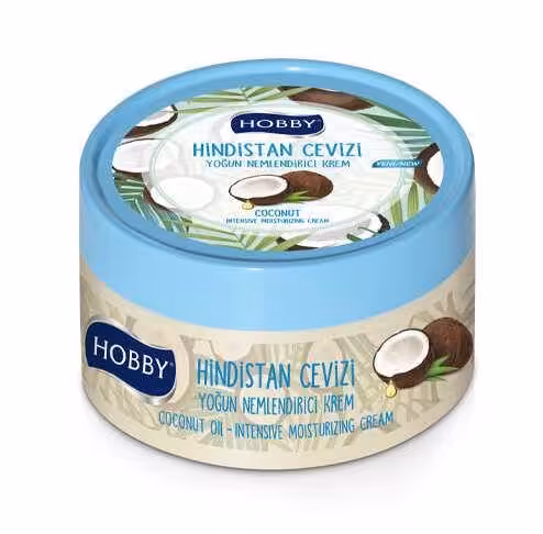 کرم مرطوب کننده دست و صورت هوبیHOBBY حاوی عصاره نارگیل حجم 250 میل