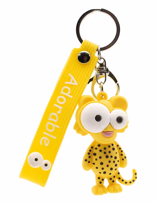 جاکلیدی سیلیکونی فانتزی طرح پلنگ چشم قلمبه