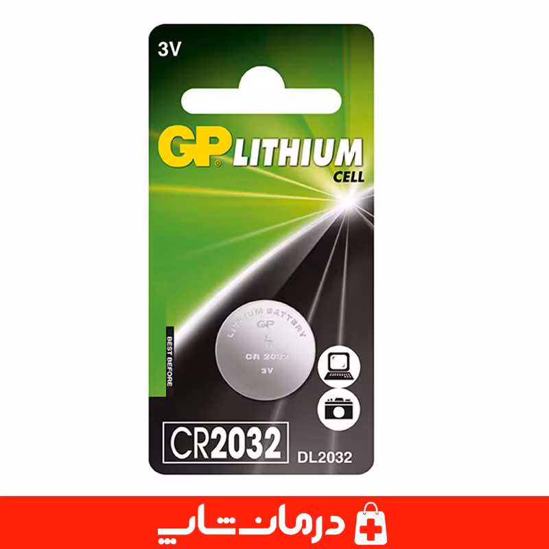 باتری سکه ای gp مدل cr2032 ورق یک عددی باتری لیتیوم جی پی gp