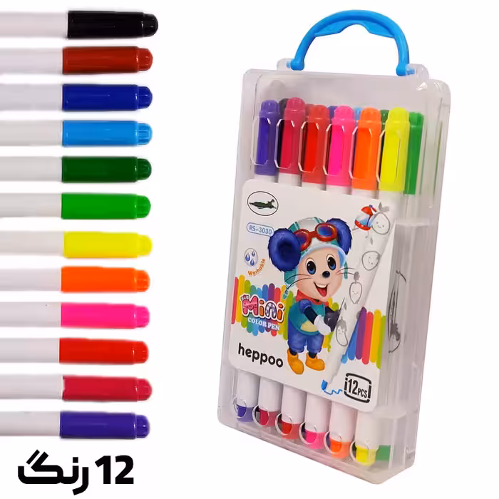 ماژیک 12 رنگ Heppoo کد RS-3030