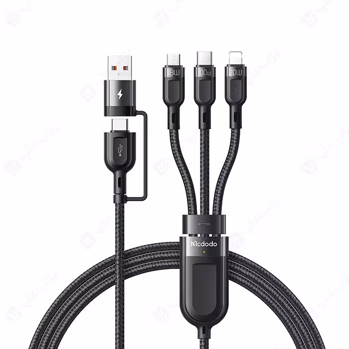 کابل USB و تایپ C به تایپ C، لایتنینگ و میکرو USB مک دودو مدل CA-880 به طول 1.2 متر