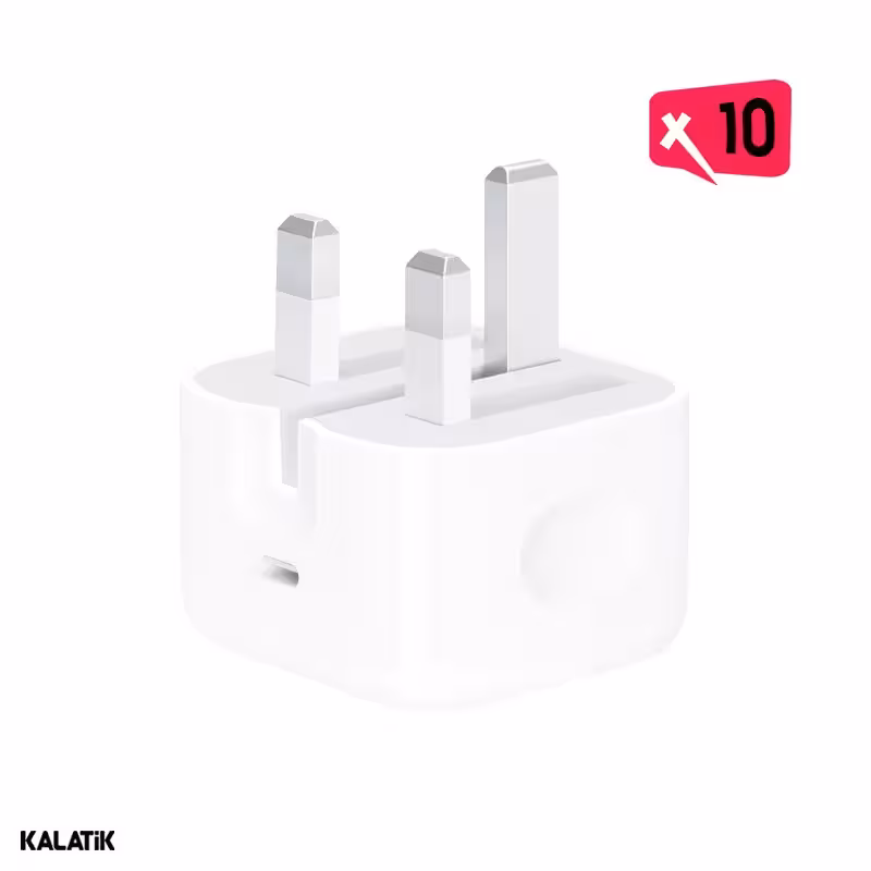 شارژر دیواری 20W اپل اصلی مدل A2344 B/A تک پورت-بسته 10 عددی-شارسل