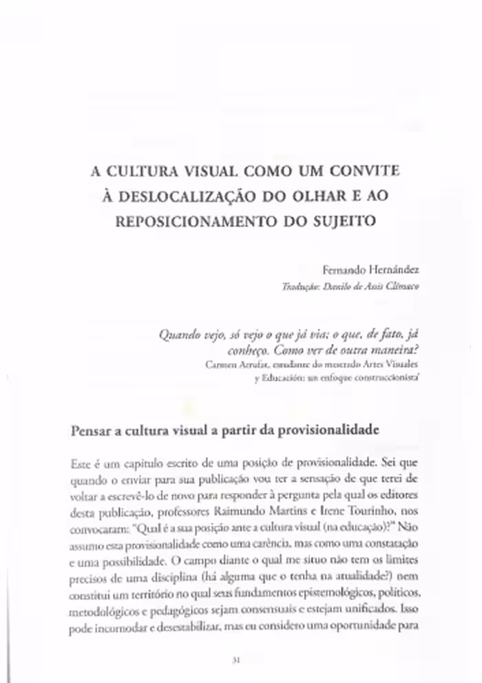 خرید و دانلود نسخه کامل کتاب A Cultura Visual como um convite à deslocalização do olhar e ao reposicionamento do sujeito