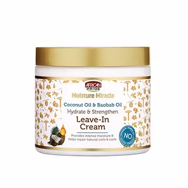 نرم کننده بعد حمام تقویتی و آبرسان آفریکن پراید حجم 425 میل African Pride Moisture Miracle Leave In Cream