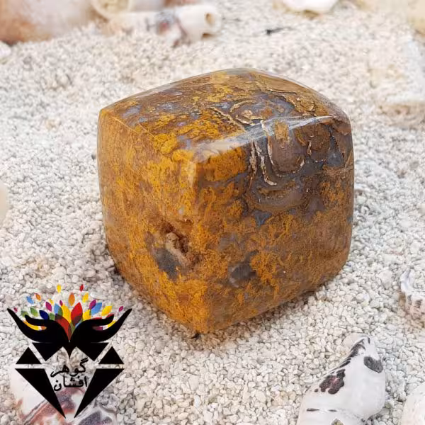 مکعب عقیق ژئود دار اصل H3105